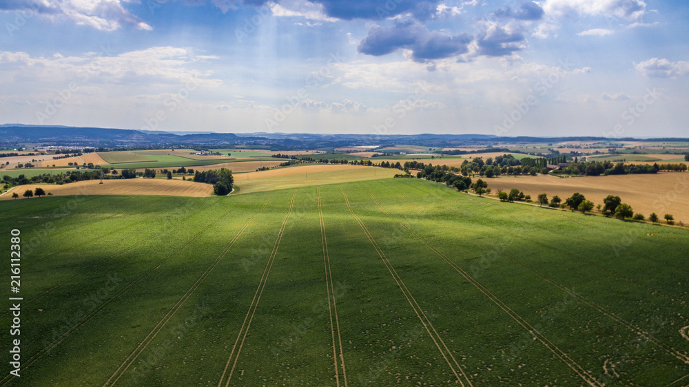 Luftaufnahme Hohenlohekreis im Sommer Deutschland