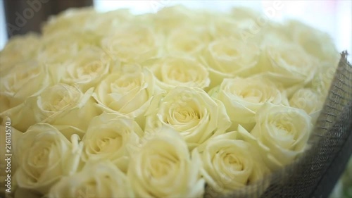A large bouquet of white roses photo