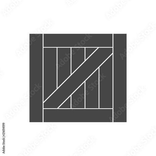 Wood box icon, Simple vector illustration