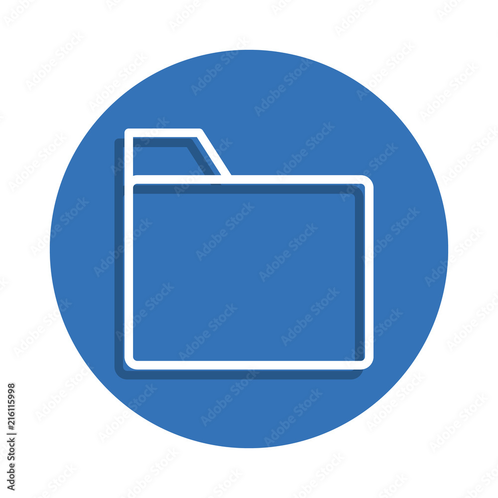 Folder icon. Element of education for mobile concept and web apps icon. Thin line icon with shadow in badge for website design and development, app development