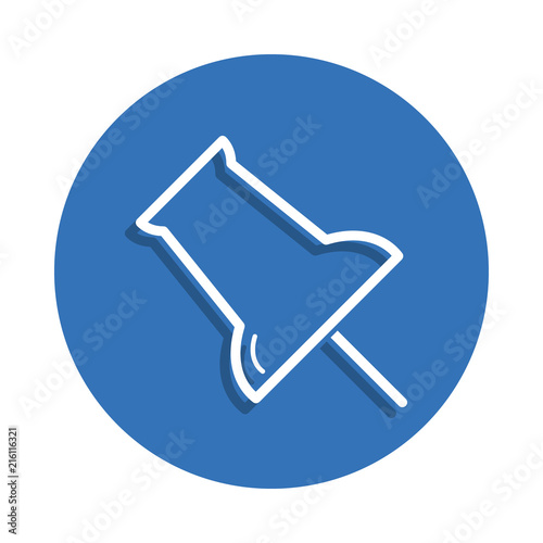 drawing pin icon. Element of education for mobile concept and web apps icon. Thin line icon with shadow in badge for website design and development, app development