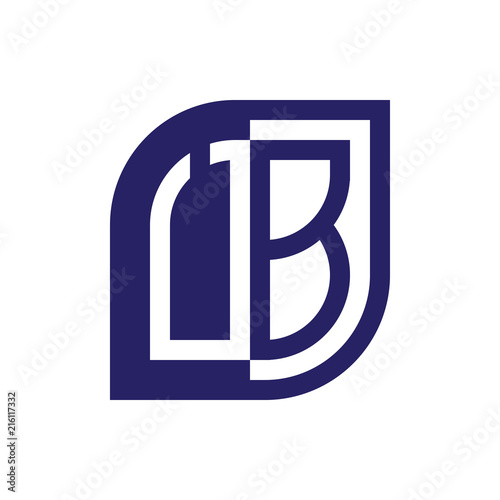 UB initial letter emblem logo negative space