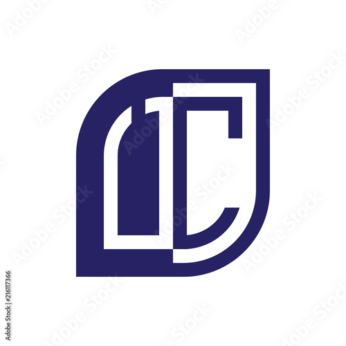 UC initial letter emblem logo negative space
