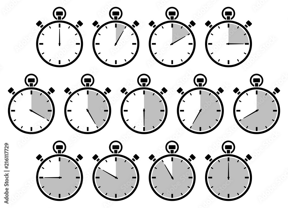 13 Stopwatches Icon Grey Time