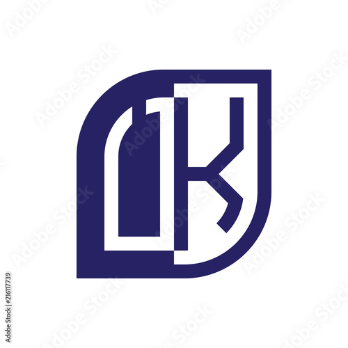 UK initial letter emblem logo negative space