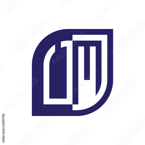 UM initial letter emblem logo negative space