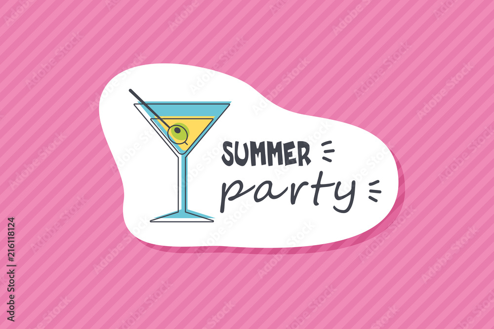 Summer poster card. Summer party