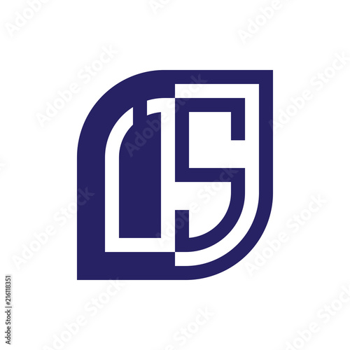 US initial letter emblem logo negative space