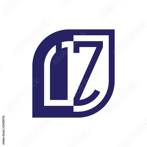 UZ initial letter emblem logo negative space