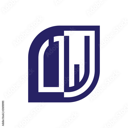UW initial letter emblem logo negative space