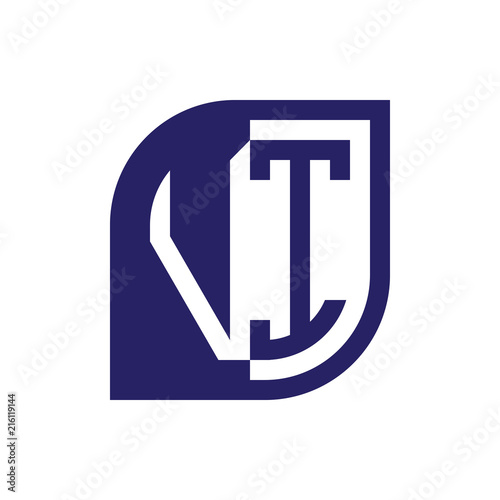VI initial letter emblem logo negative space