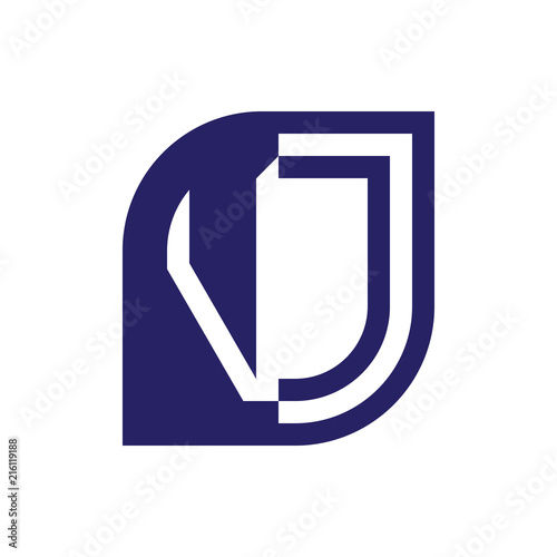 VJ initial letter emblem logo negative space