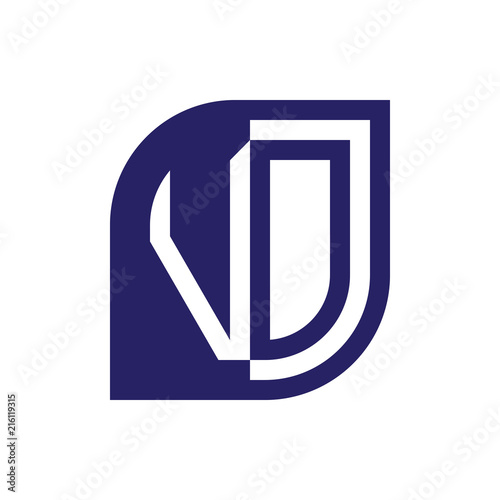 VO initial letter emblem logo negative space