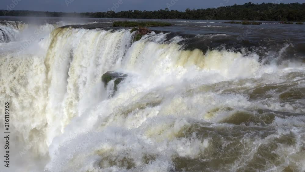 Devil's Throat (Garganta del Diablo) of the Iguazu waterfalls, the largest in the world. Iguazu Falls located on the Iguazu River on the border of the Argentina,Brazi, 4K Devil's Throat (Garganta del Diablo) of the Iguazu waterfalls, the largest in the world. Iguazu Falls located on the Iguazu River on the border of the Argentina,Brazi, 4K