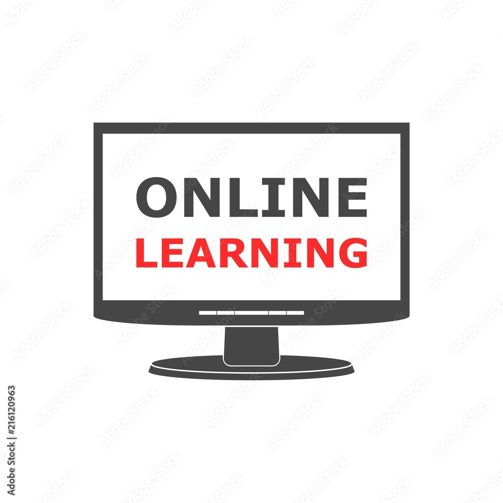 Online learning text written on monitor Online learning text written on monitor