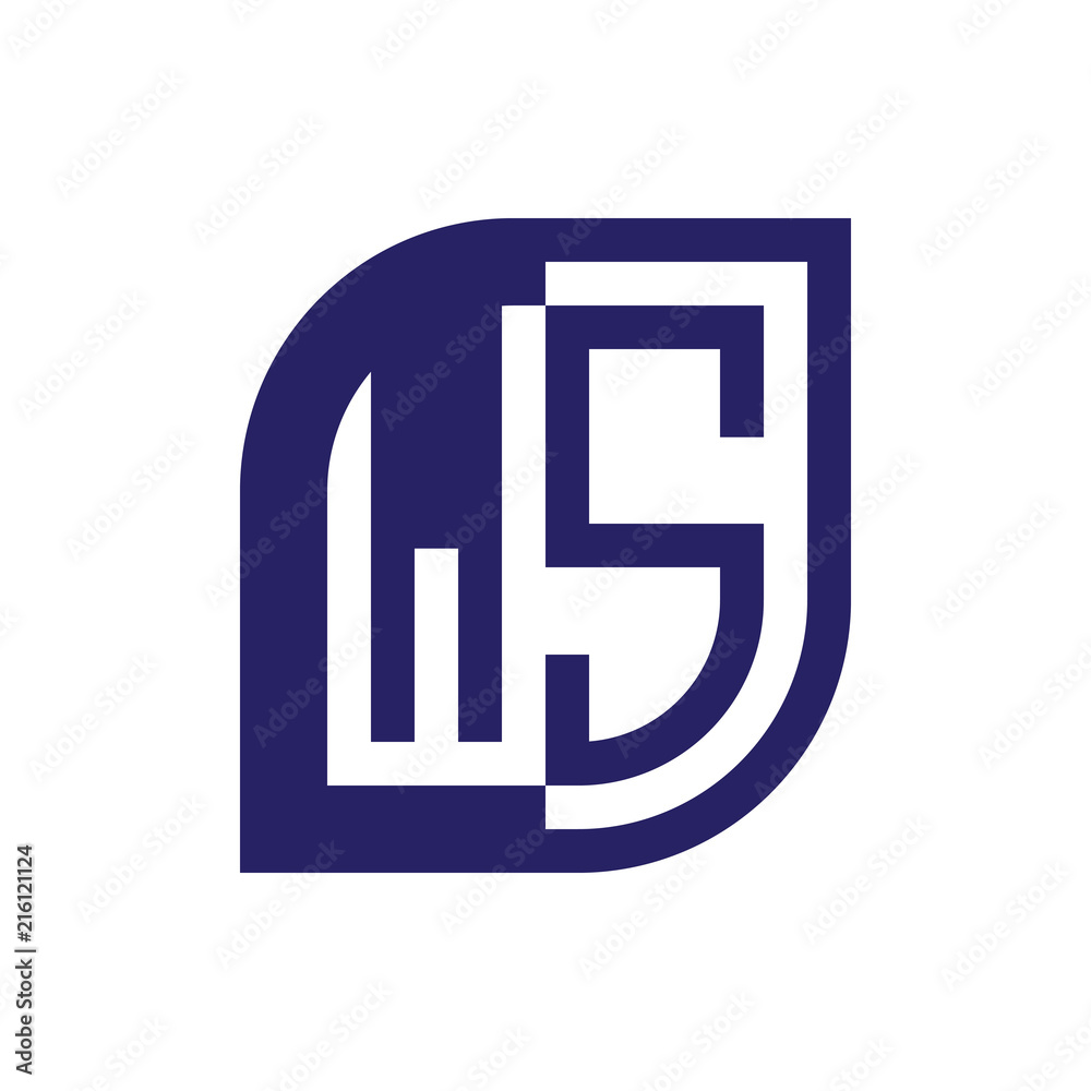 WS initial letter emblem logo negative space WS initial letter emblem logo negative space