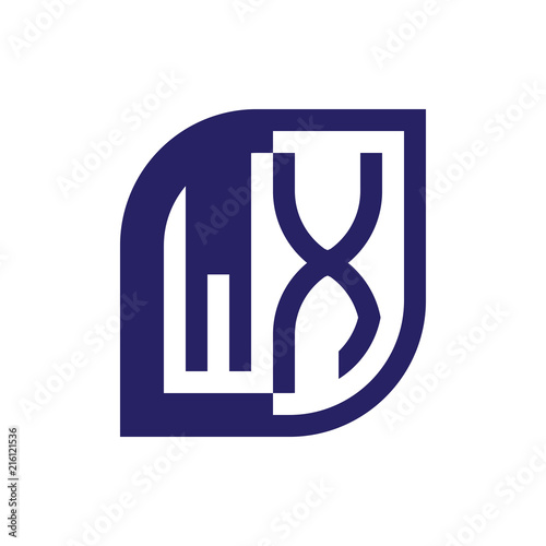 WX initial letter emblem logo negative space