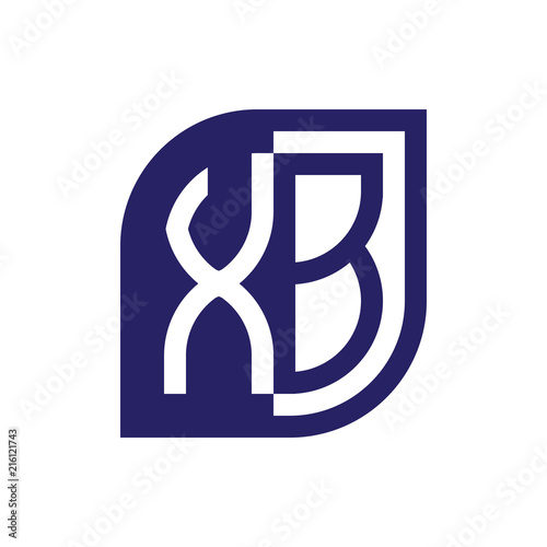 XB initial letter emblem logo negative space