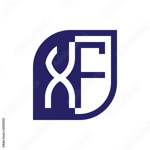 XF initial letter emblem logo negative space