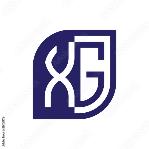 XG initial letter emblem logo negative space