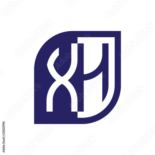 XH initial letter emblem logo negative space