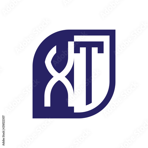 XT initial letter emblem logo negative space