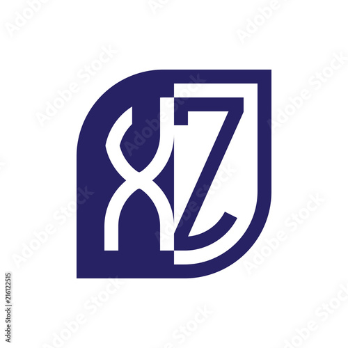 XZ initial letter emblem logo negative space