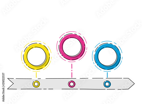 Empty infographic template with hand drawn elements. Vector.