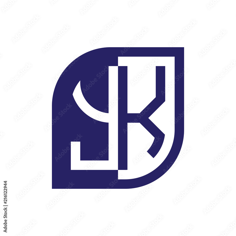 YK initial letter emblem logo negative space YK initial letter emblem logo negative space