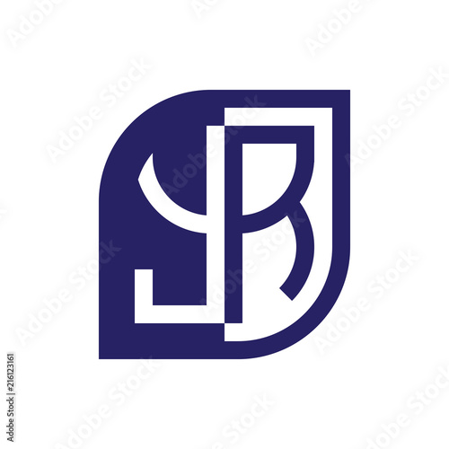 YR initial letter emblem logo negative space