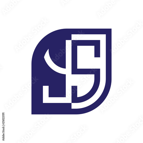 YS initial letter emblem logo negative space
