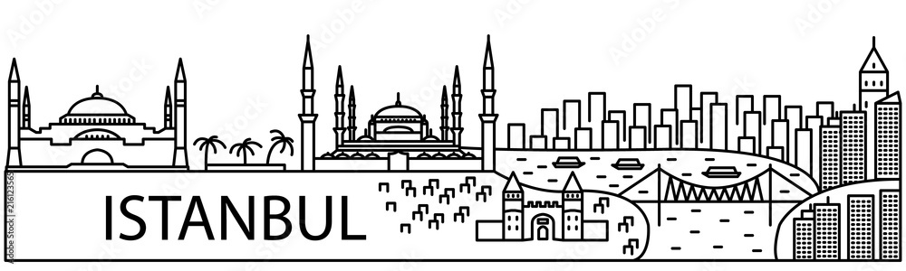 Fototapeta premium Istanbul skyline. Vector.