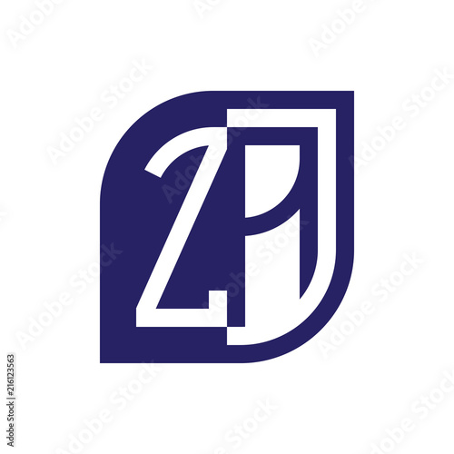 ZA initial letter emblem logo negative space