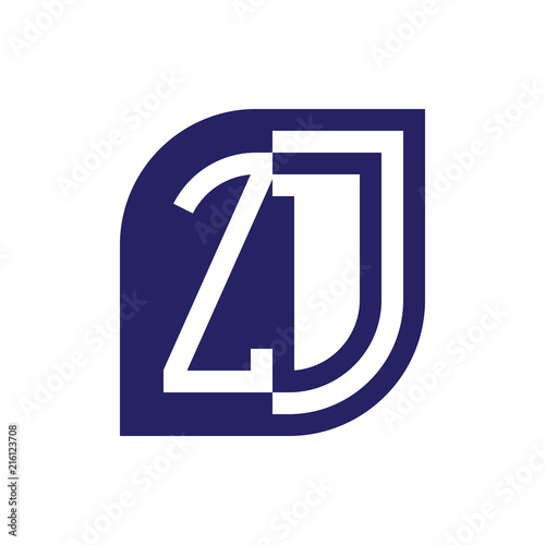 ZD initial letter emblem logo negative space