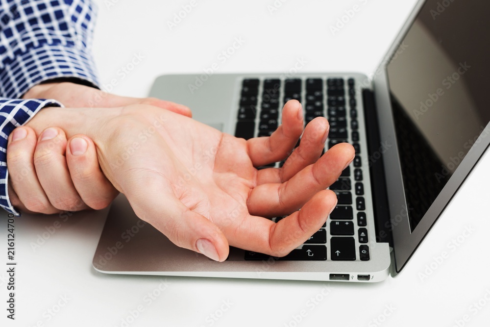 Fototapeta premium Worker with pain on the wrist by
