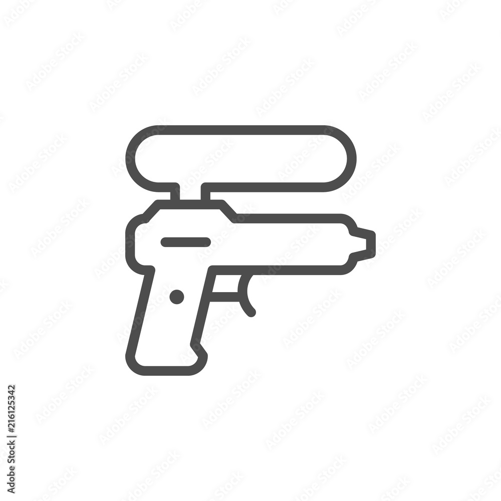 Water gun line icon