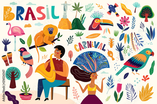Brazil carnival colorful illustration