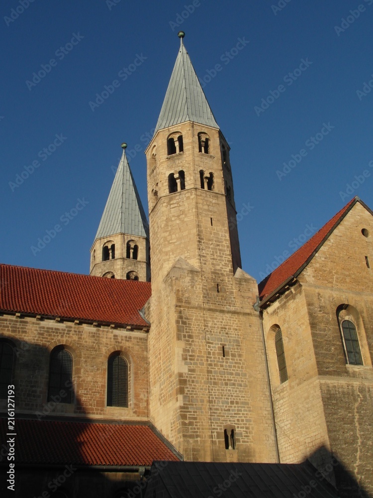 Halberstadt - Blick auf Dom und Martinikirche im Winter
