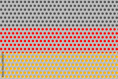 Flag of Germany on a metal wall background.