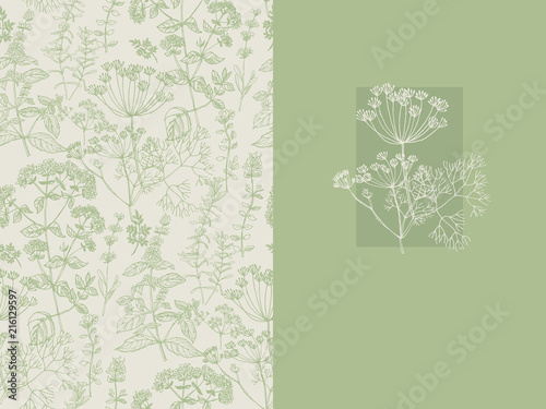 Elegant classic herbal seamless pattern photo