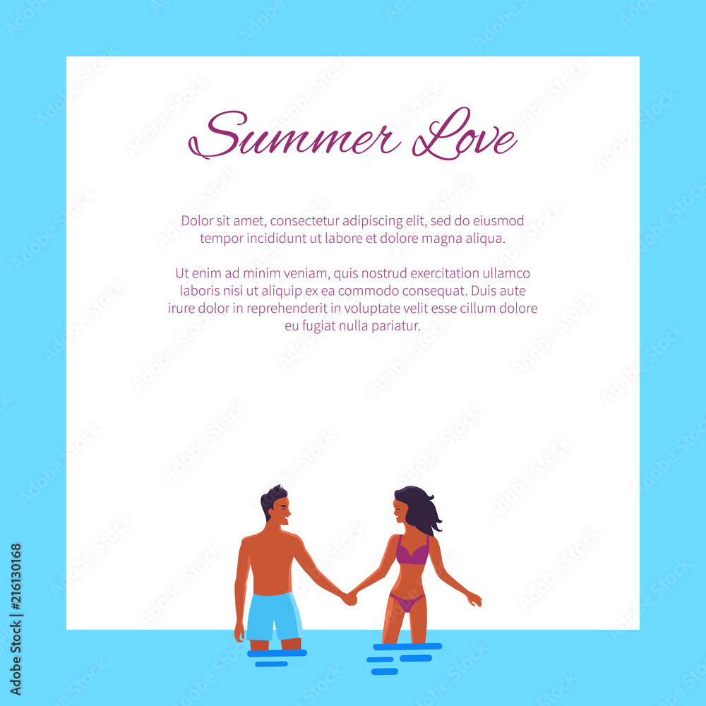 Summer Love Affair Banner with Couple Add Text