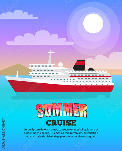 Summer Cruise Poster depicting Large Liner