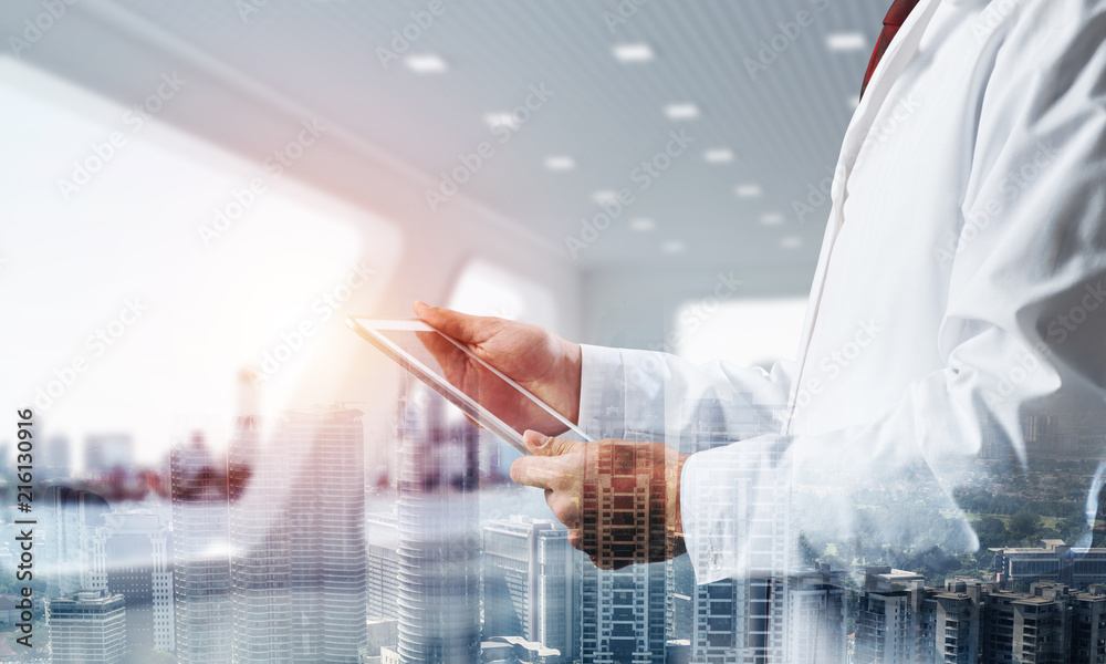 Medical industry concept by means of successful doctor Medical industry concept by means of successful doctor