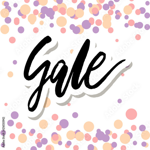 Sale Lettering Watercolor Calligraphy Text Pink Vector Shop Color photo