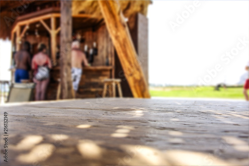 Summer photo of beach bar and desk of free space for your decoration.  © magdal3na