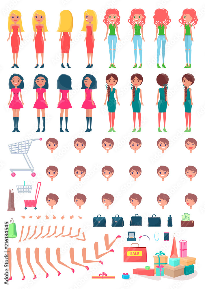 Shopaholic Girls Animated Character Constructor Shopaholic Girls Animated Character Constructor
