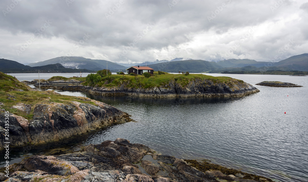 Beautiful landscape on the coast of famous Atlantic Ocean Road -  Atlanterhavsveien , More og Romsdal county, Norway.