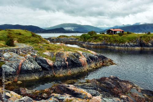 Beautiful landscape on the coast of famous Atlantic Ocean Road -  Atlanterhavsveien , More og Romsdal county, Norway. photo