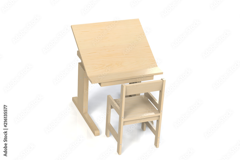 Children's small wooden table and chair. Children's small wooden table and chair.