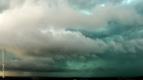 Green sky during severe thunderstorm